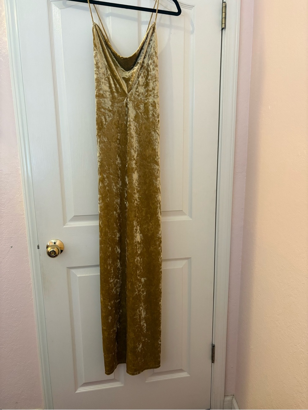 Forever 21 Crushed Velvet Mustard Jumpsuit